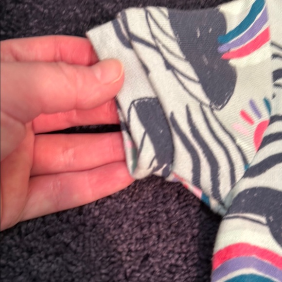 Tea Collection 100% Cotton Rockabye Baby Romper PJ’s in “Rainbow Splash” Print - Picture 9 of 12